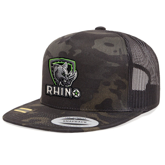 Mesh Snapback - Flat Bill Caps Rhino USA, Inc. Black Camo 