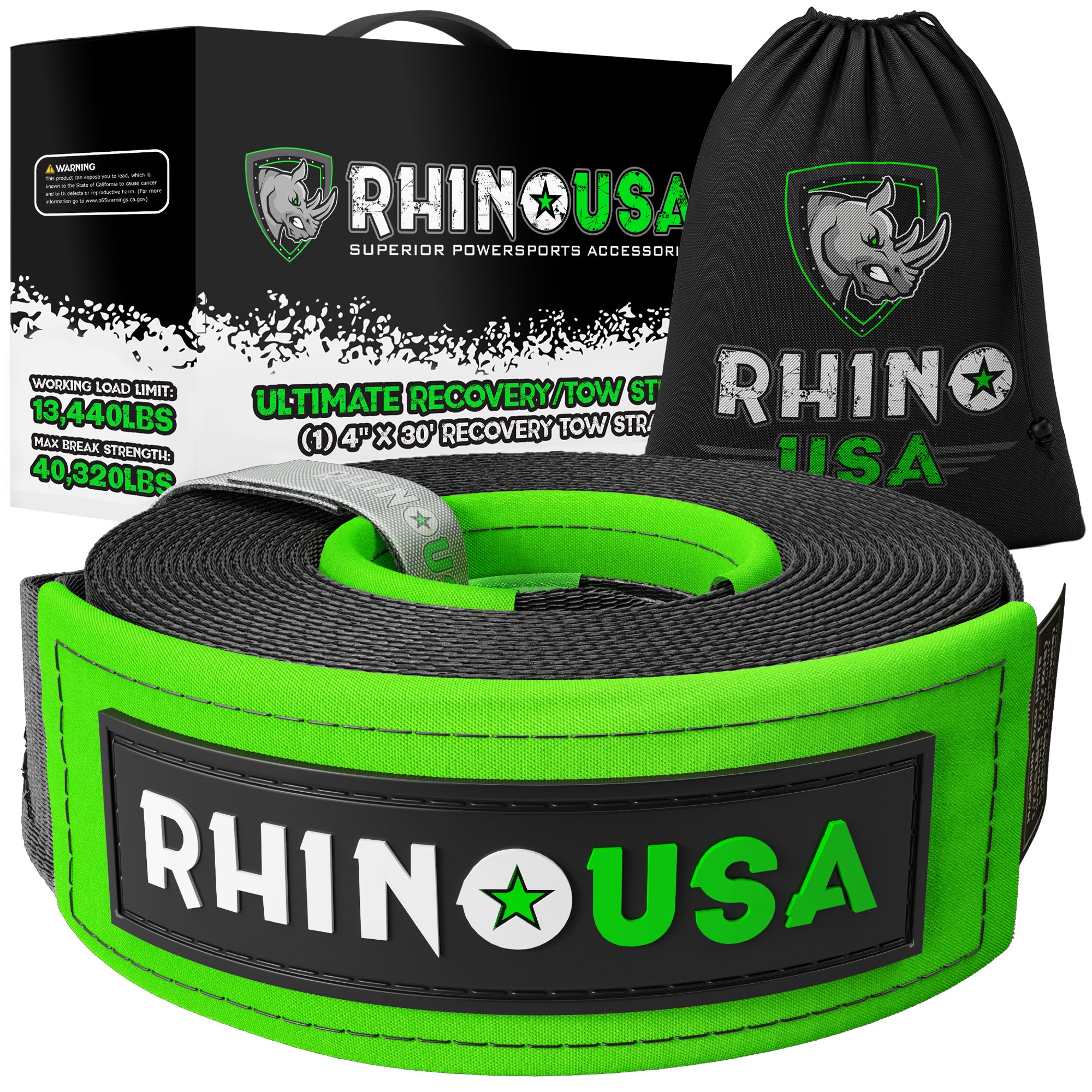 Rhino USA Kit de Cinchas de Amarre – Resistencia a Rotura 2362 kg – Incluye  4 Resistentes Eslingas