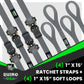 1" x 15' Ratchet Tie-Down Set (4-Pack)
