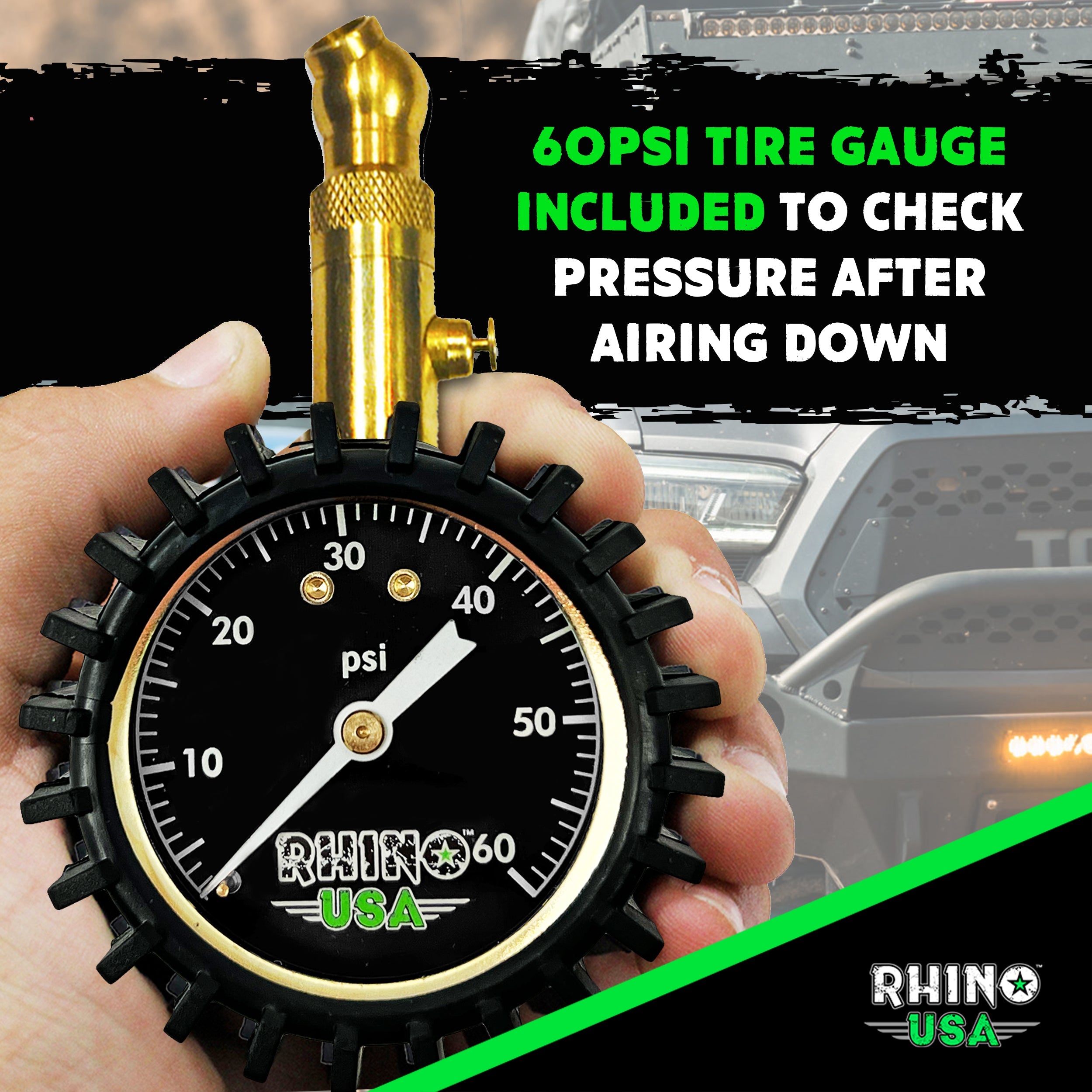 Pro Tire Deflator Kit Tire Pressure Gauges Rhino USA 