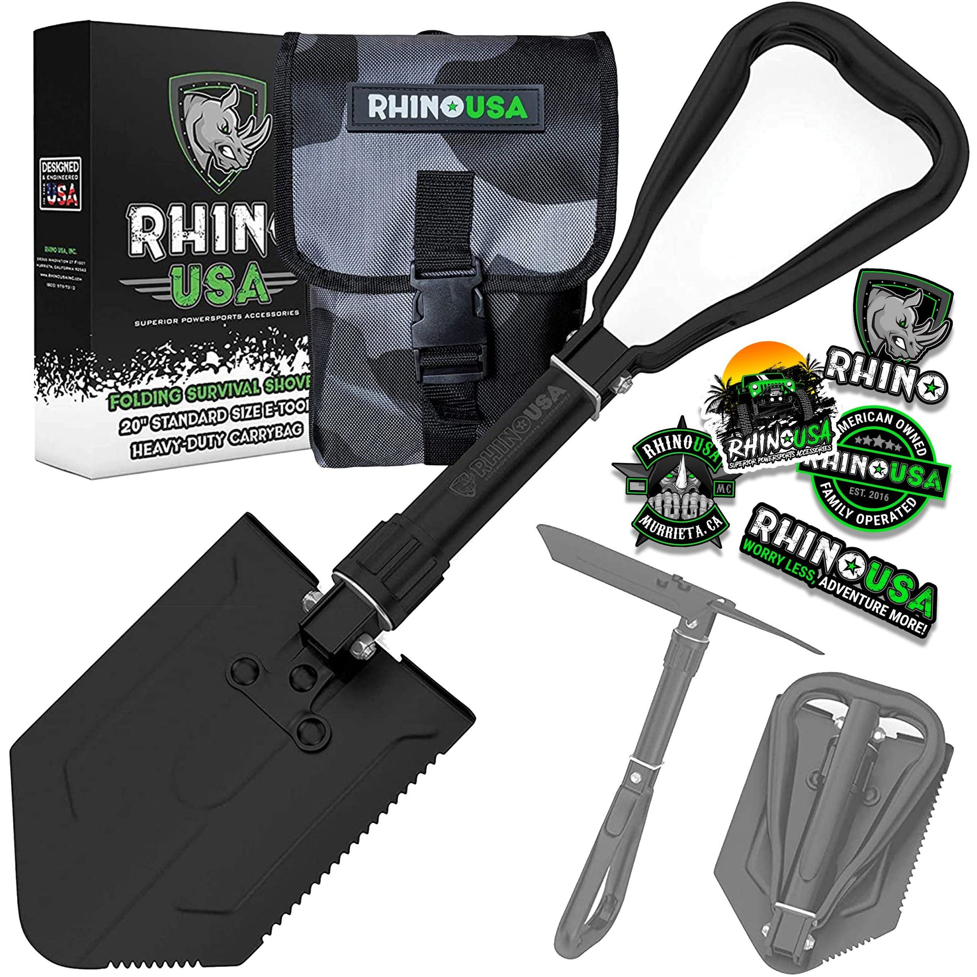 Folding Survival Shovel w/ Pick Recovery Rhino USA, Inc. 