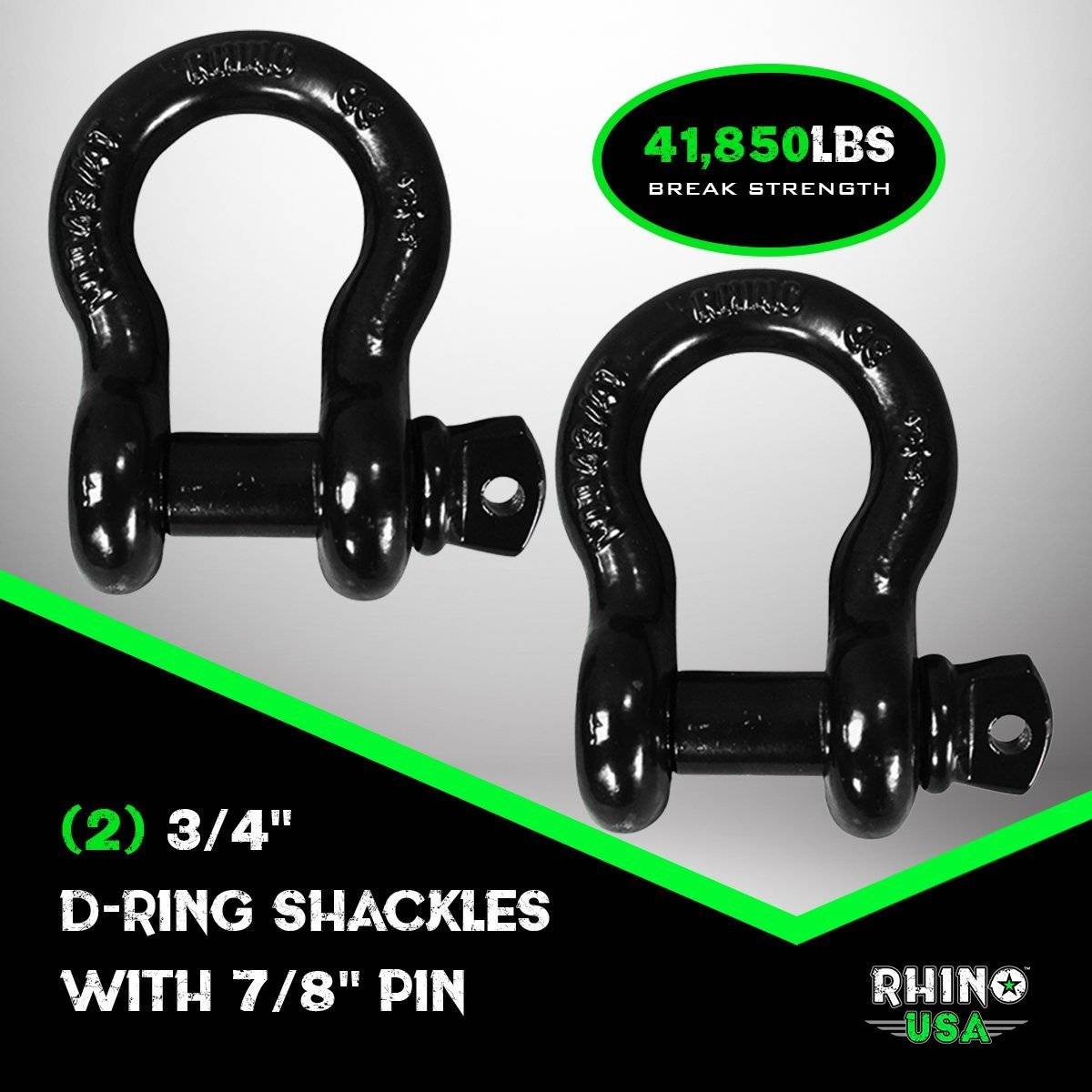 30' Tow Strap & D-Ring Shackle Set Combo Recovery Rhino USA, Inc. 